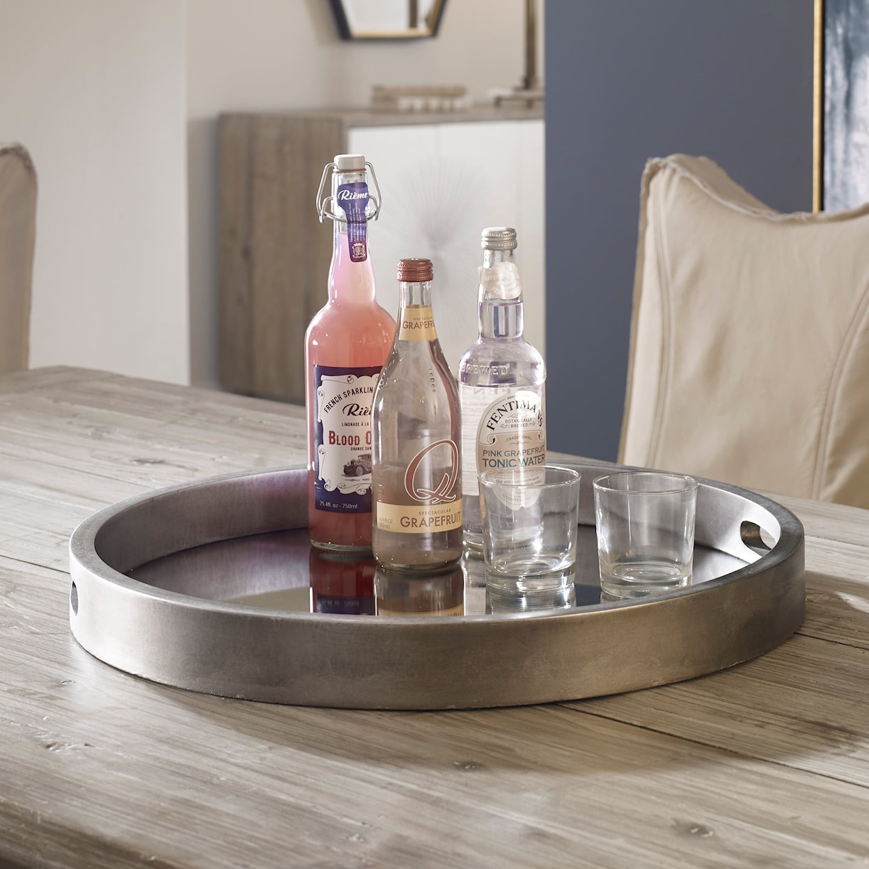 Uttermost Accessories Bechet Round Silver Tray