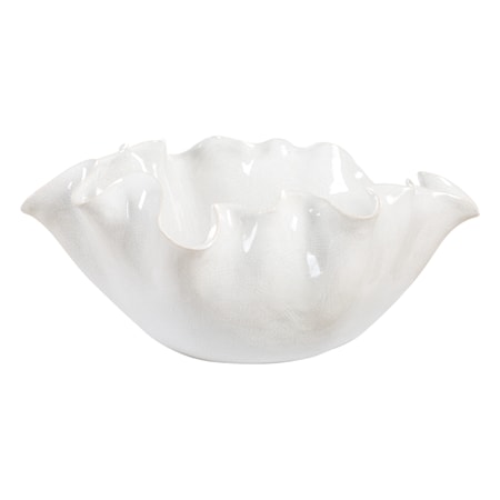 Ruffle White Bloom Bowl