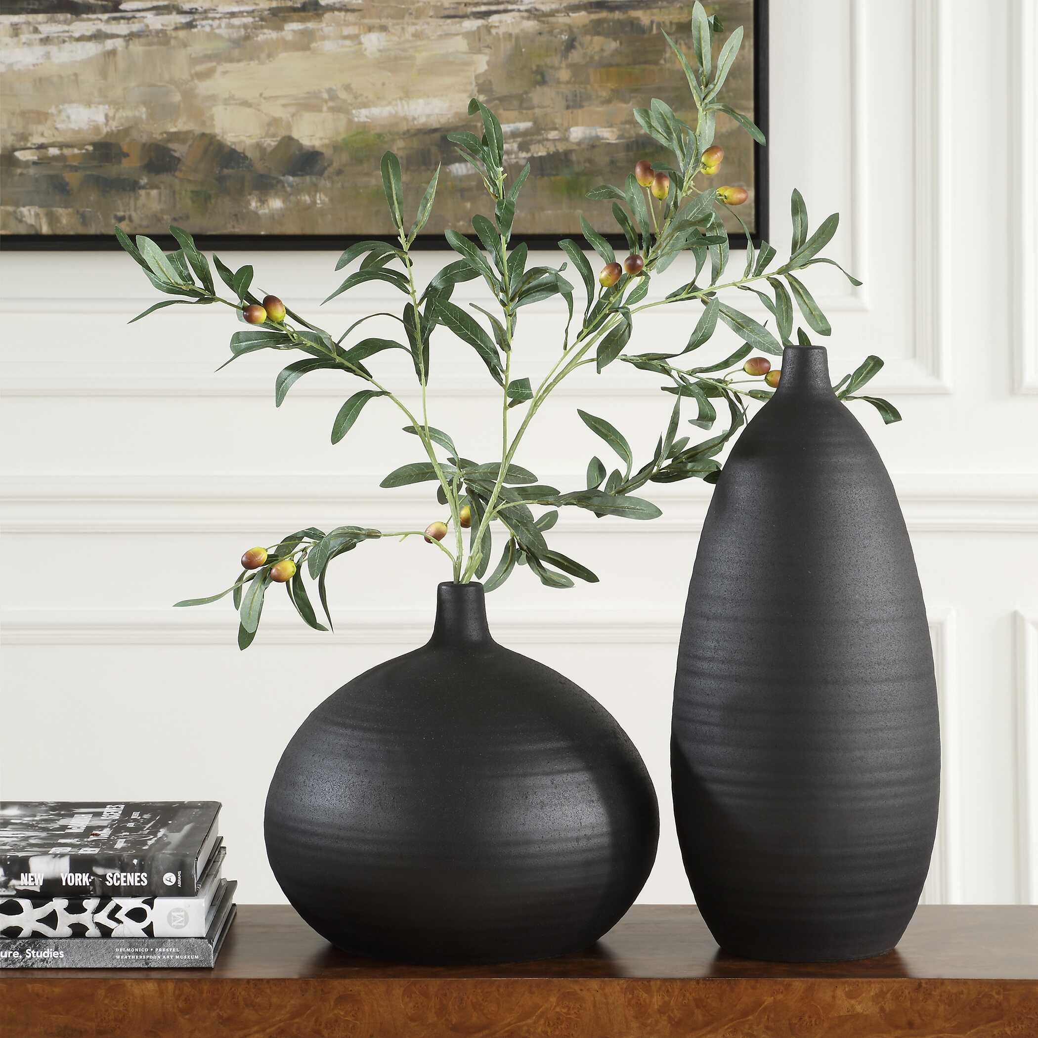 Bower Black Vases