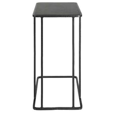 Iron Accent Table with Stone Top