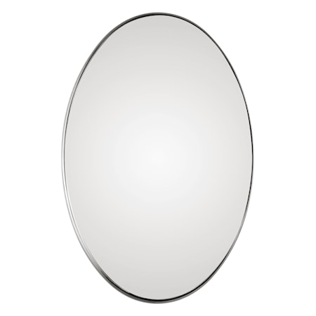 Pursley Brushed Nickel Oval Mirror