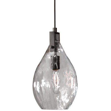 Campester 1 Light Watered Glass Mini Pendant