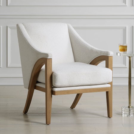 Evolve White Fabric Accent Chair