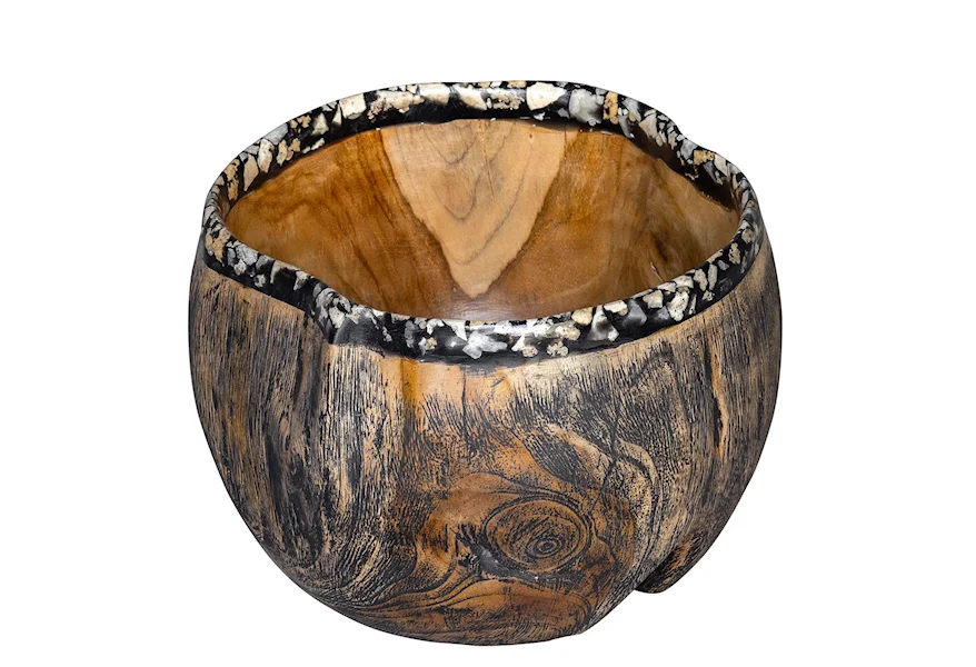 Accessories Chikasha Wooden Bowl by Uttermost at Town and Country Furniture 