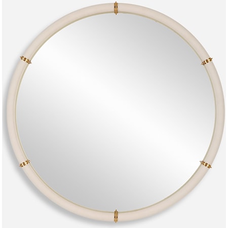 Cyprus White Round Mirror