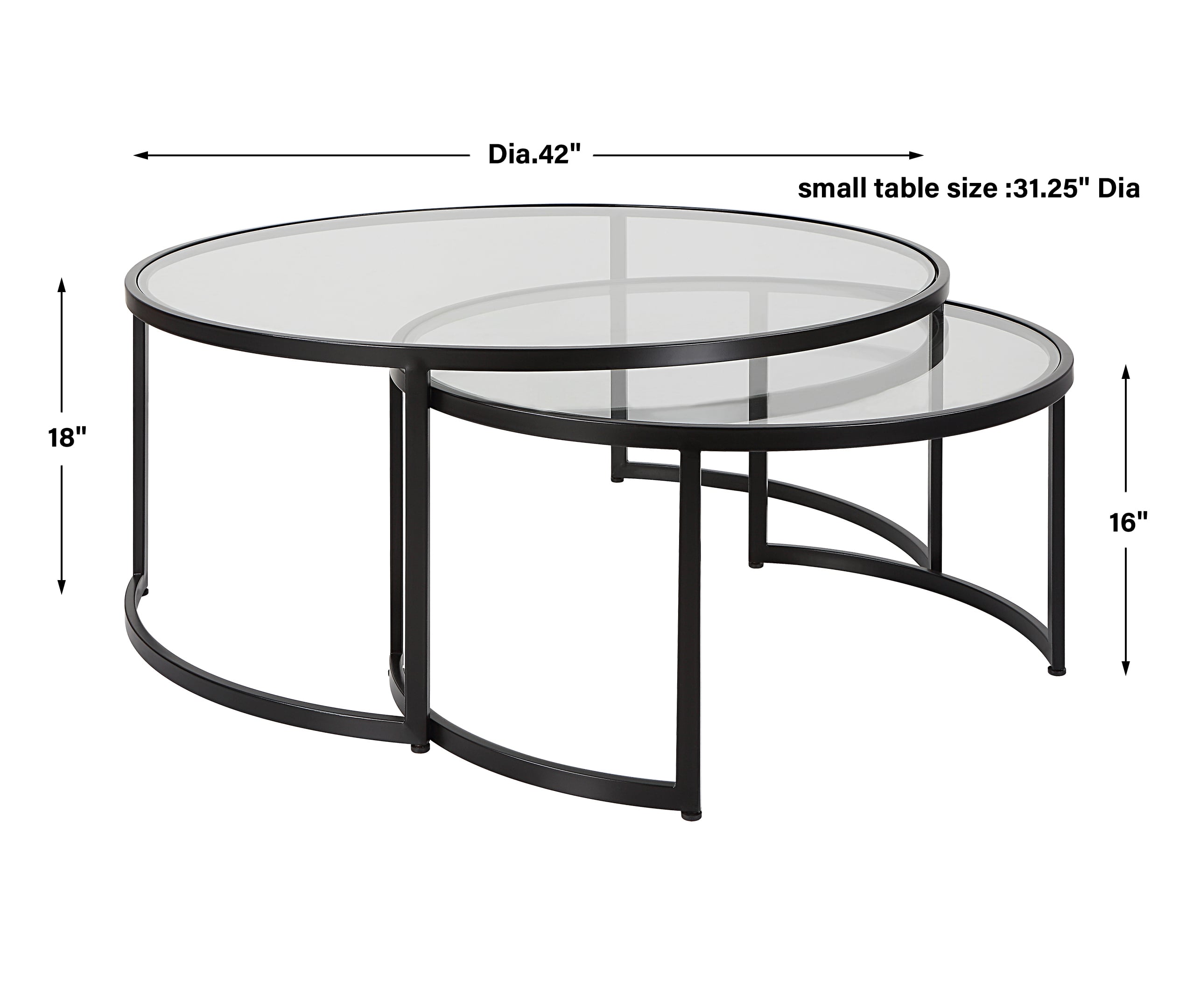 Uttermost Rhea Rhea Black Nesting Coffee Tables S/2