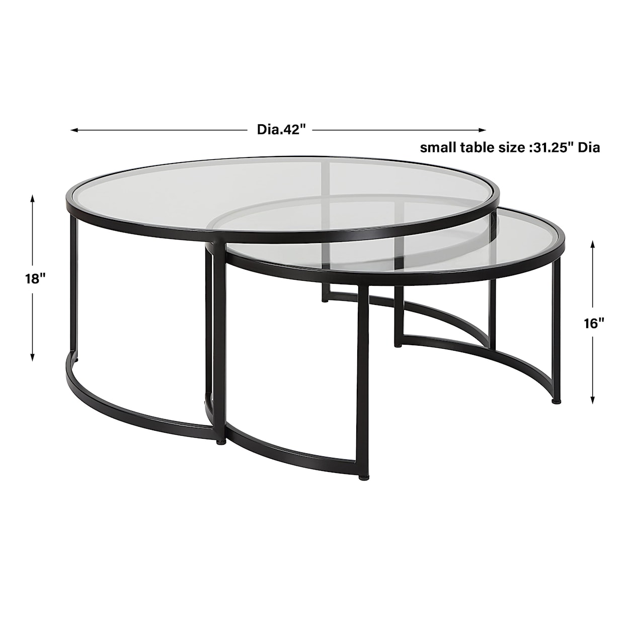 Uttermost Rhea Rhea Black Nesting Coffee Tables S/2