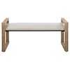 Uttermost Areca Rattan Bench with Upholstered Seat