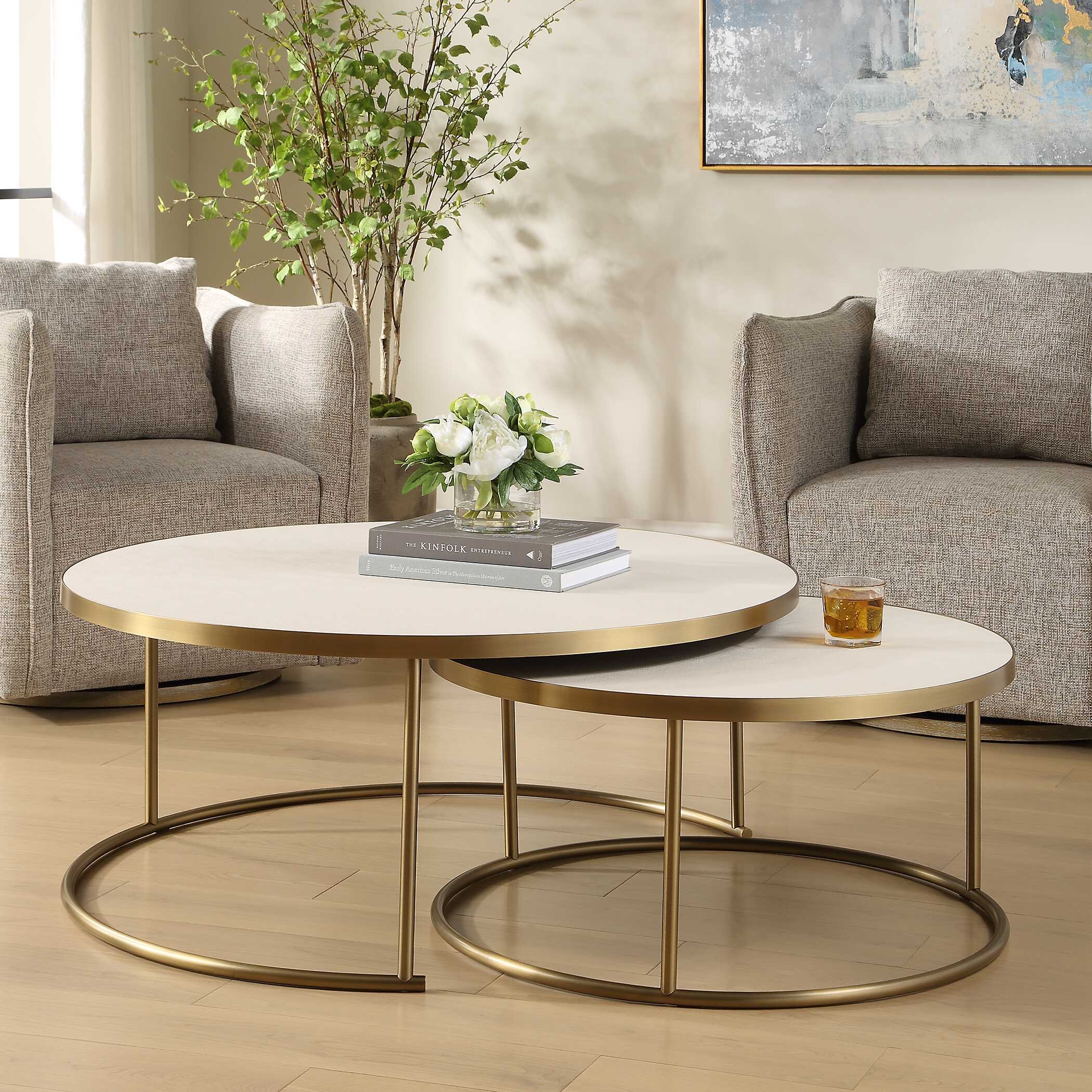 Aragon White Nesting Coffee Tables