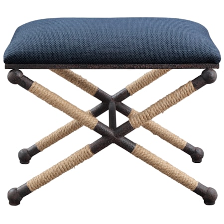 Firth Small Navy Fabric Bench