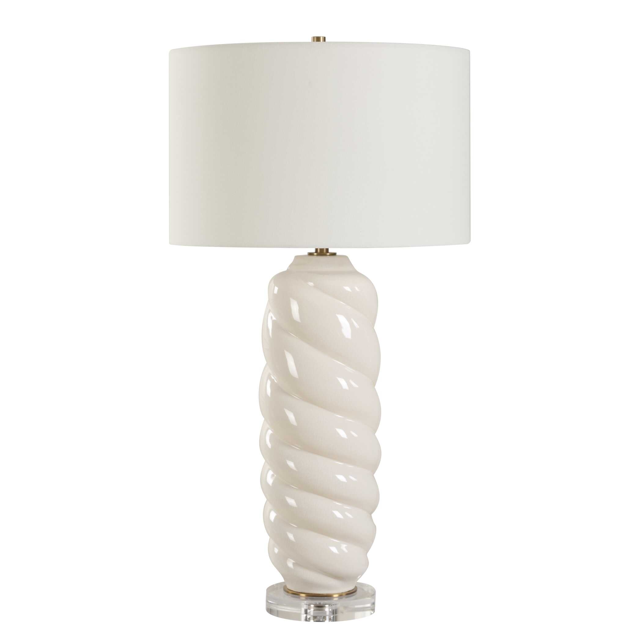 Anneli White Swirl Table Lamp
