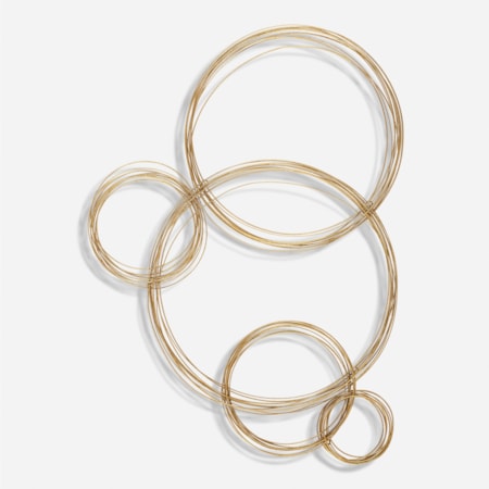 Golden Bubbles Metal Wall Decor