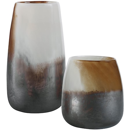 Multicolored Glass Vases- Set of 2