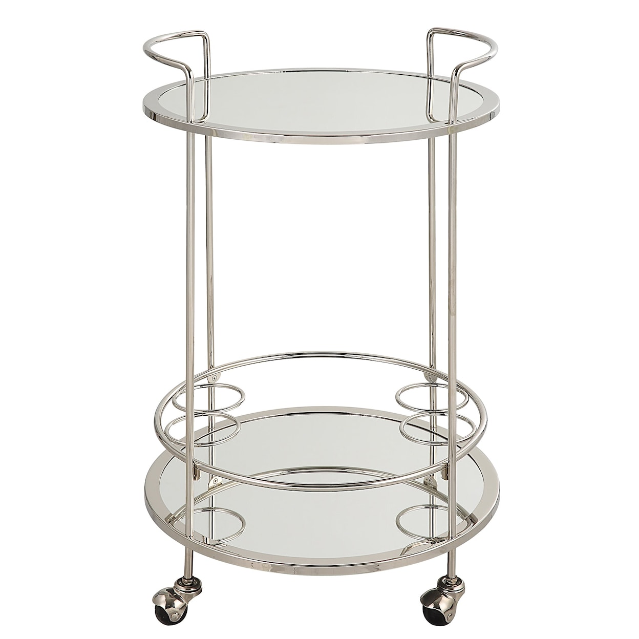 Uttermost Spritz Chrome Bar Cart with Casters