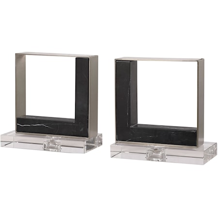 Modern Marble Bookends, Set of 2