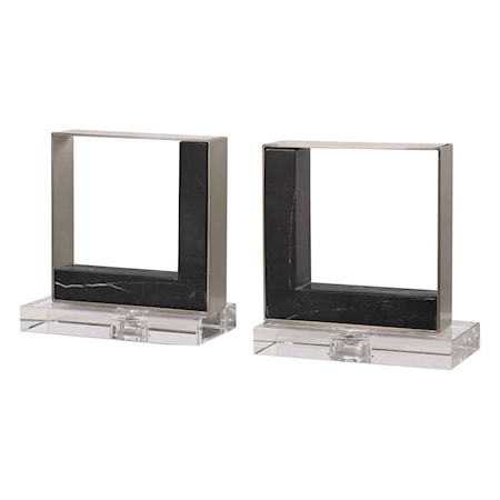 Modern Marble Bookends, S/2