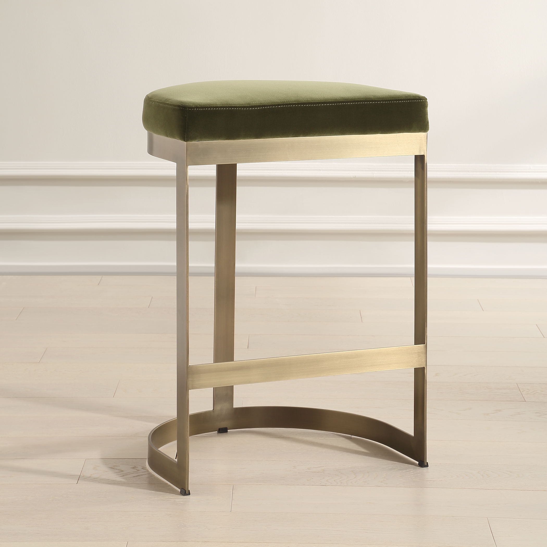 Uttermost Ivanna Ivanna Brass Moss Counter Stool