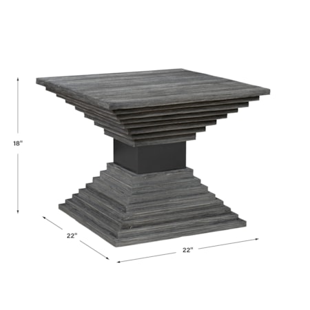 Andes Wooden Geometric Accent Table