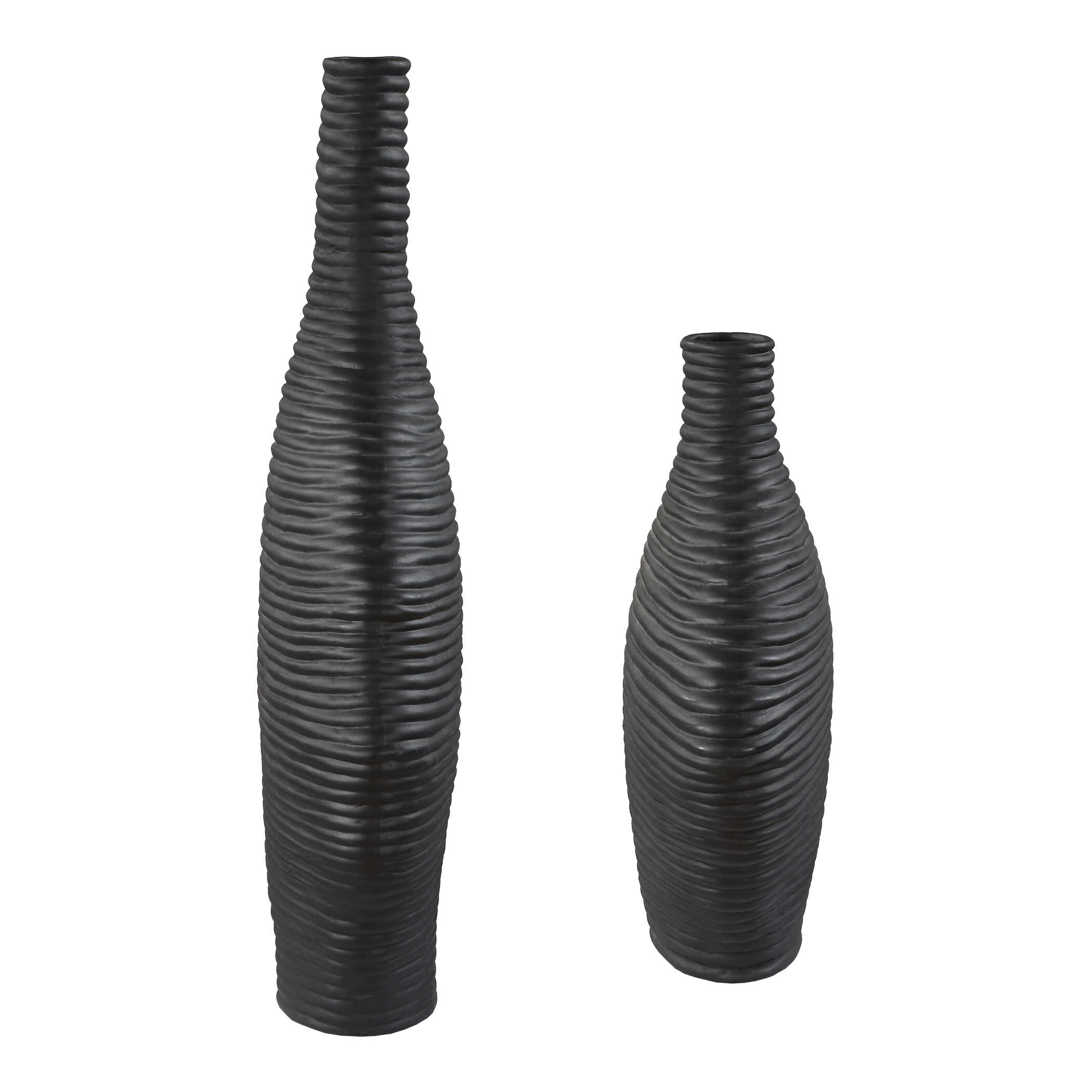 Duostacked Black Vases