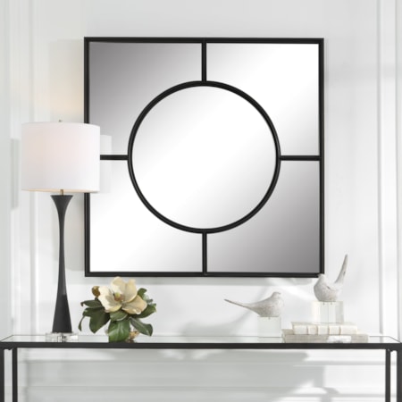 Square Window Wall Mirror with Deep Channels