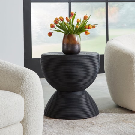 Bongo Black Rattan Side Table