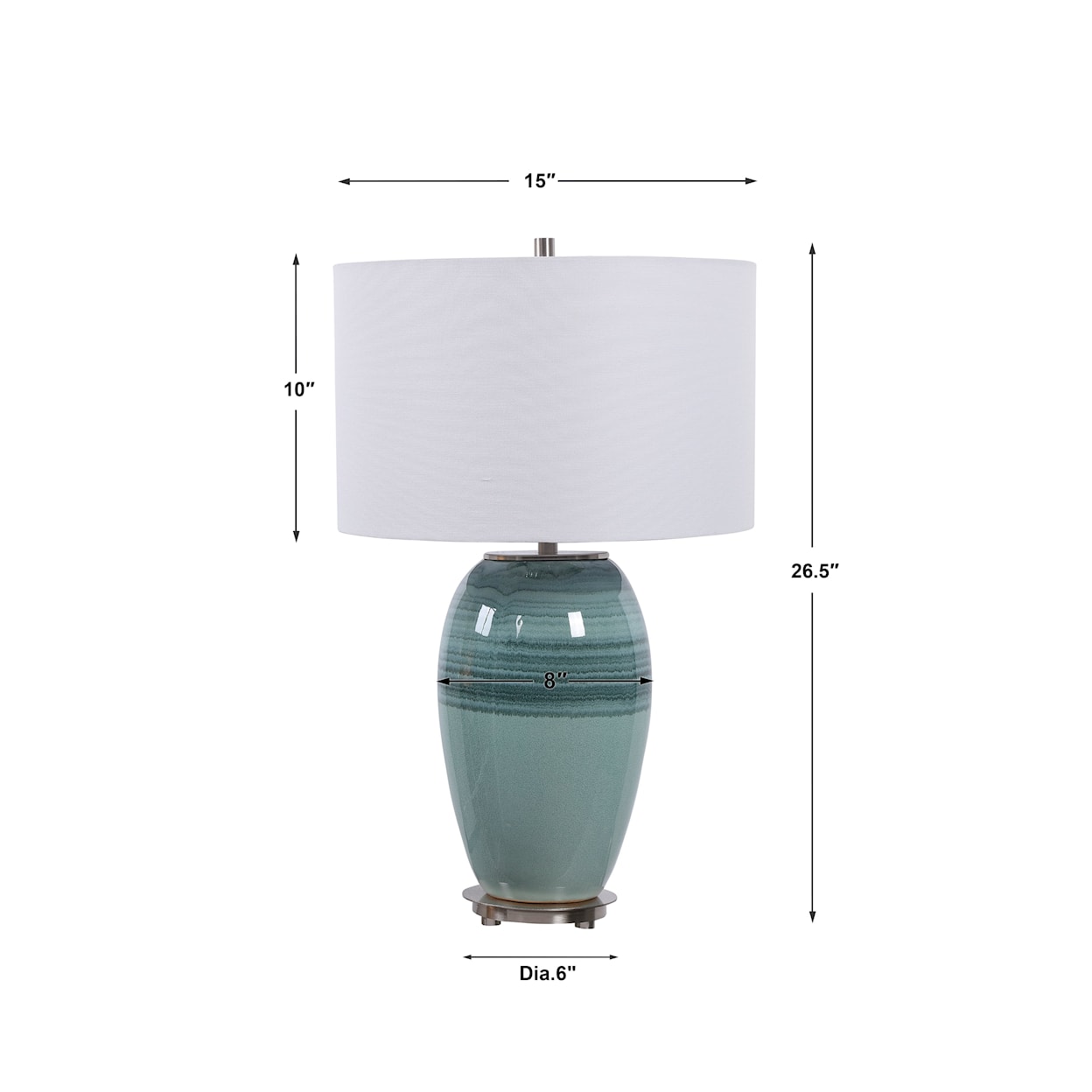 Uttermost Table Lamps Caicos Teal Table Lamp