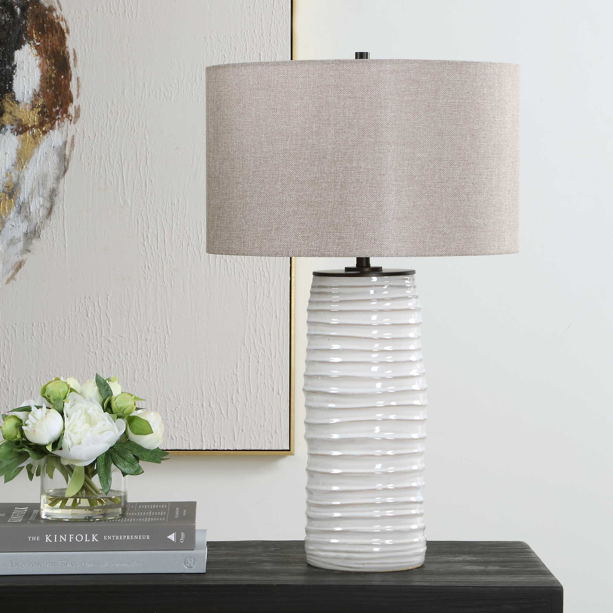 Barat White Ceramic Table Lamp