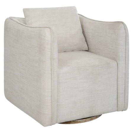 Corben White Swivel Armchair