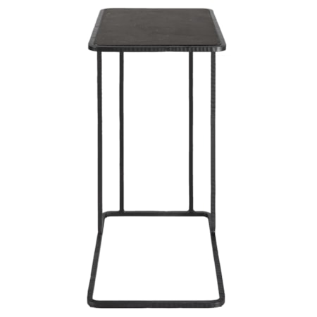 Iron Accent Table with Stone Top