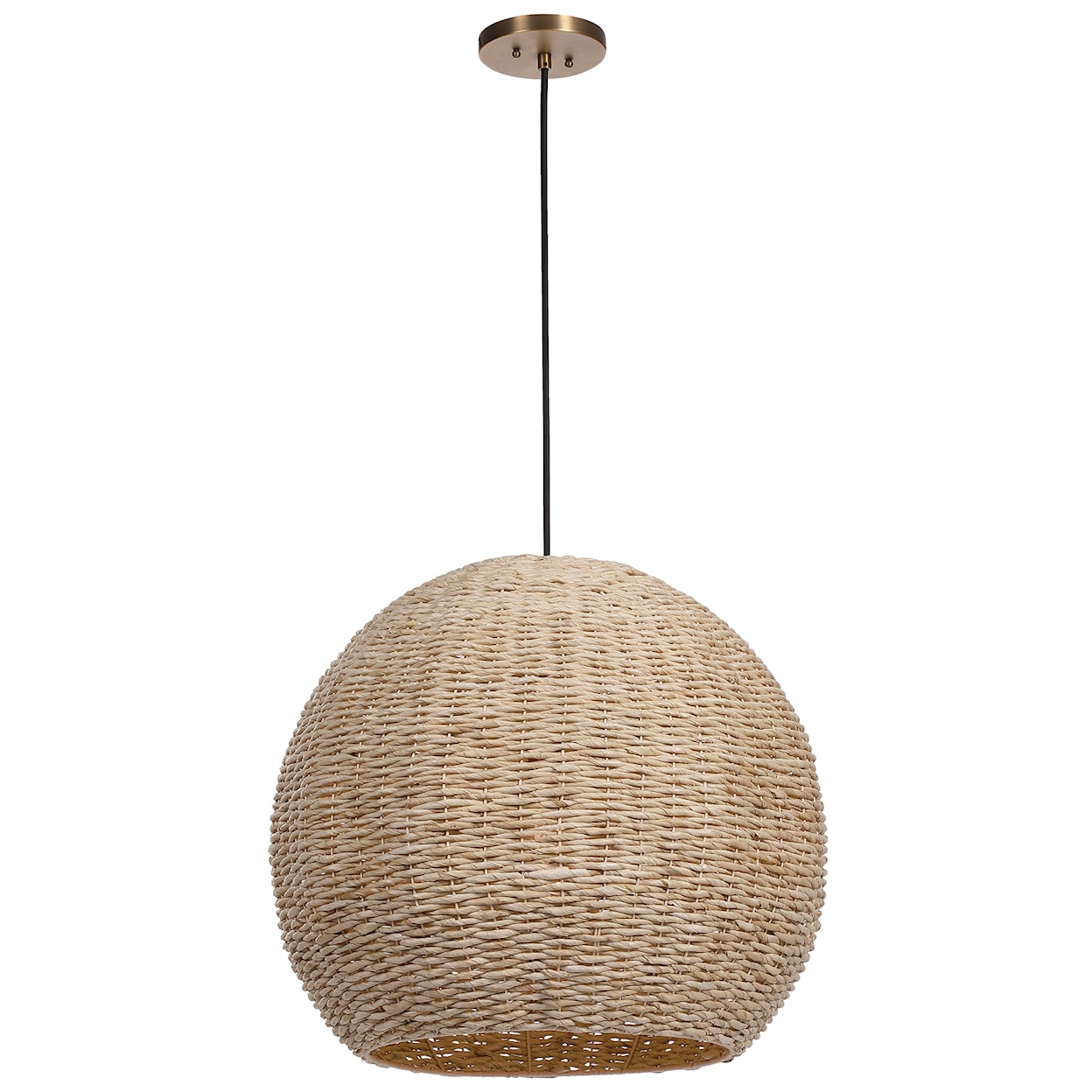 Uttermost Lighting Fixtures - Pendant Lights Seagrass 1 Light Dome Pendant