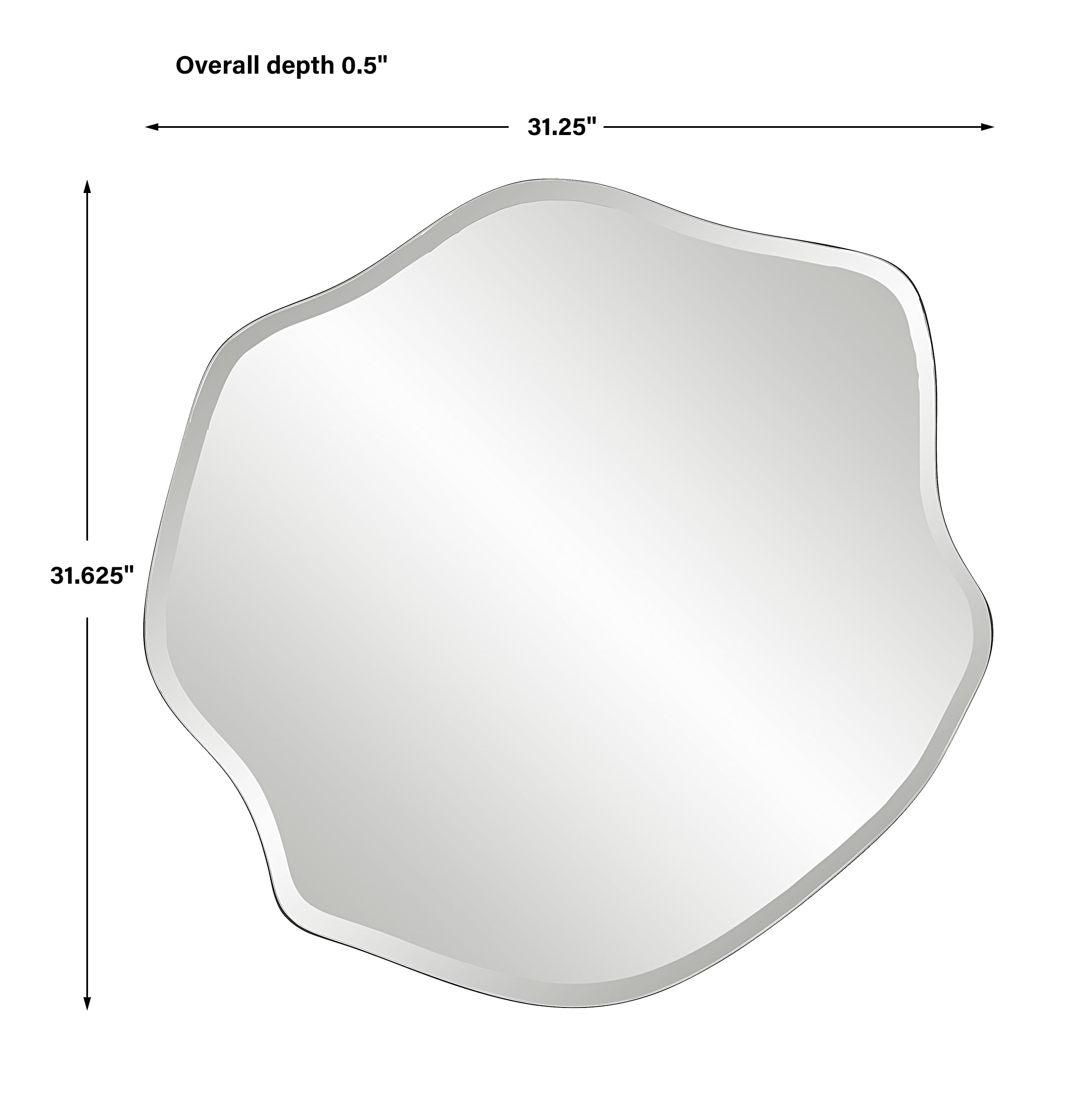 Uttermost Curiosity Organic Mirror with Frameless Design