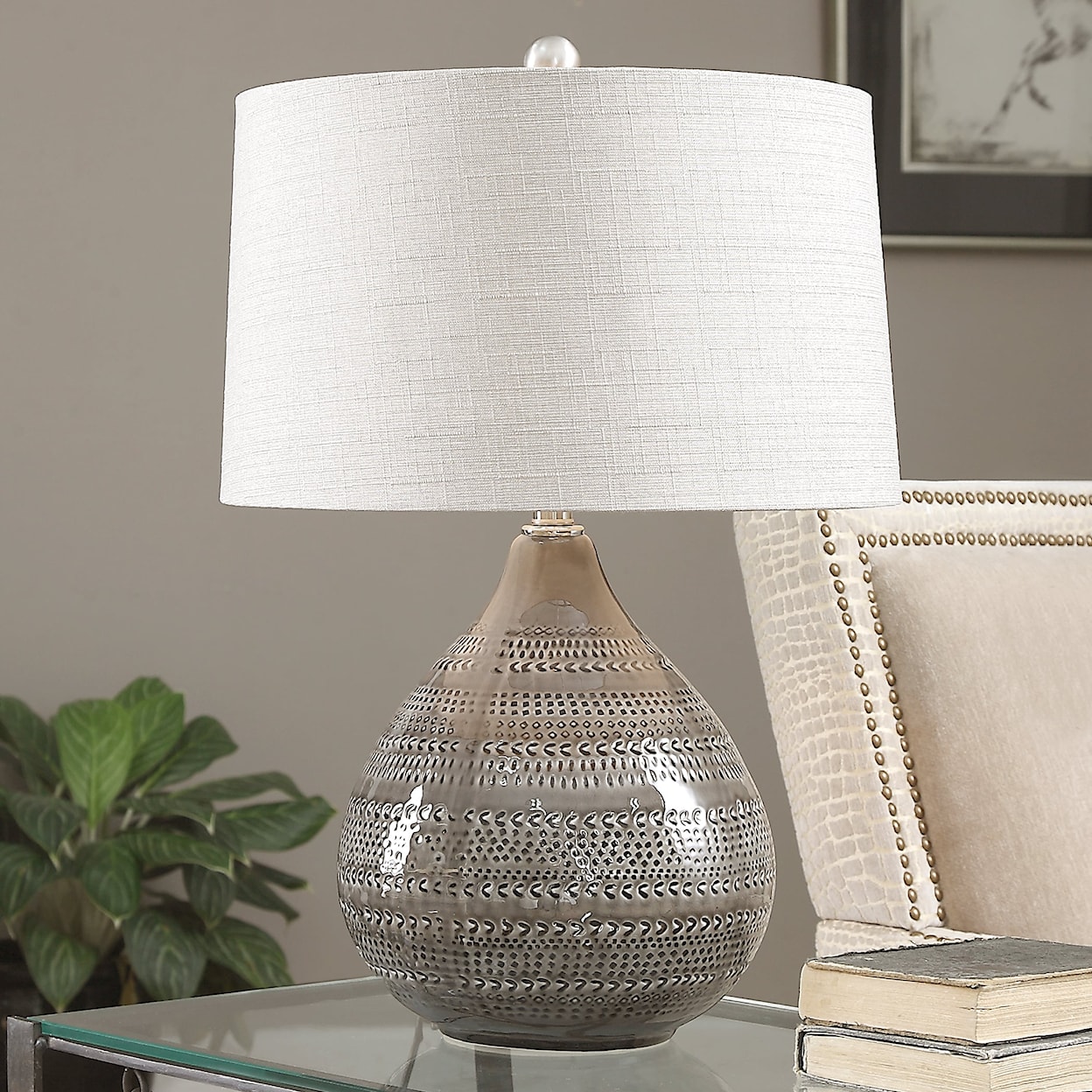 Uttermost Table Lamps Batova Smoke Gray Lamp