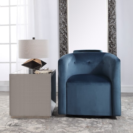 Mallorie Blue Swivel Chair