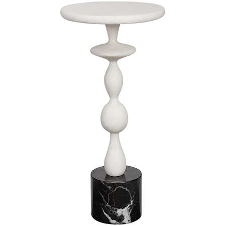 Inverse White Marble Drink Table