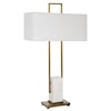 Uttermost Column White Marble Table Lamp