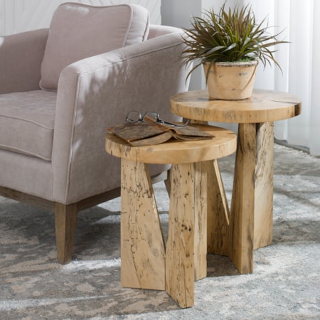 Nadette Natural Nesting Tables S/2