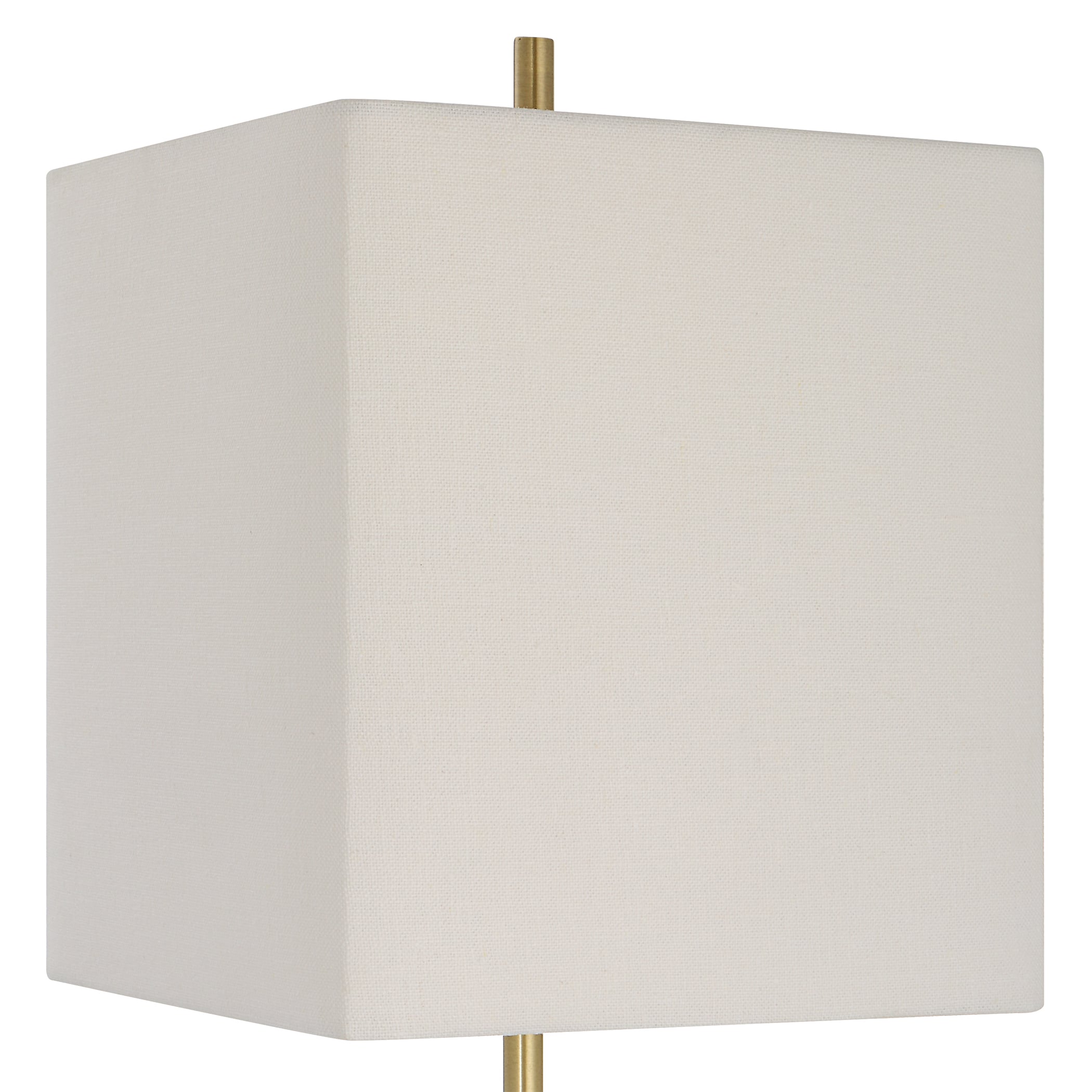 Brass Buffet Lamp with a Marble Block Foot