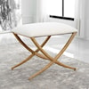 Uttermost Expedition White Fabric Bench with Rattan Wrapped Legs