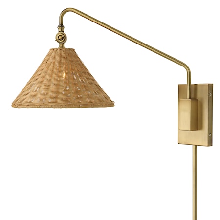 Phuvinh 1 Light Rattan Shade Sconce