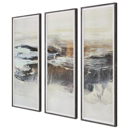 Graphite Horizon Framed Prints Set/3