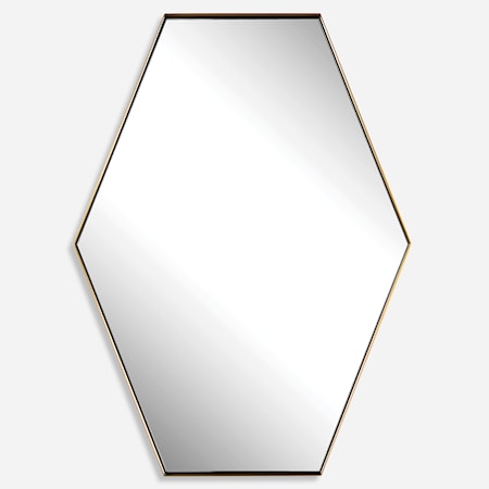 Ankara Brass Hexagon Mirror