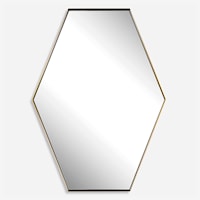 Contemporary Brass Hexagonal Wall Mirror