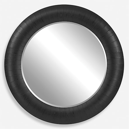 Stockade Dark Round Mirror