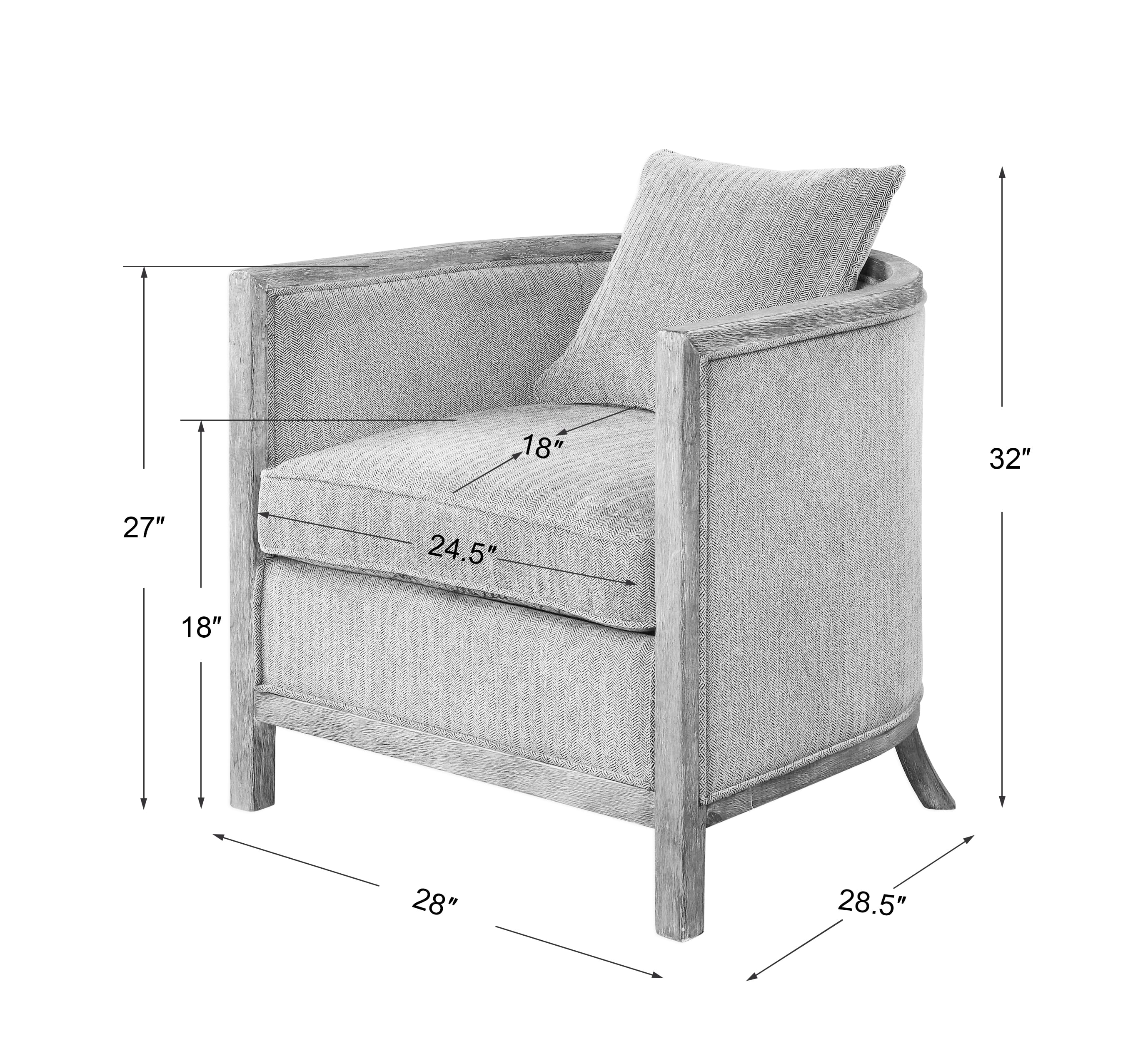 Uttermost Accent Furniture - Accent Chairs Viaggio Gray Chenille Accent Chair