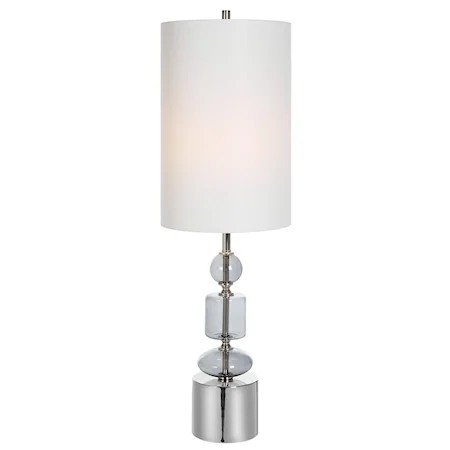  Gray Glass Buffet Lamp