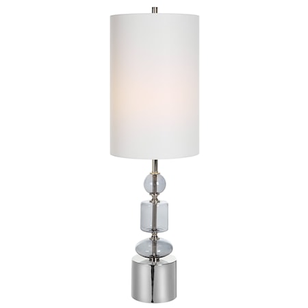 Gray Glass Buffet Lamp