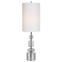 Contemporary Gray Glass Buffet Lamp