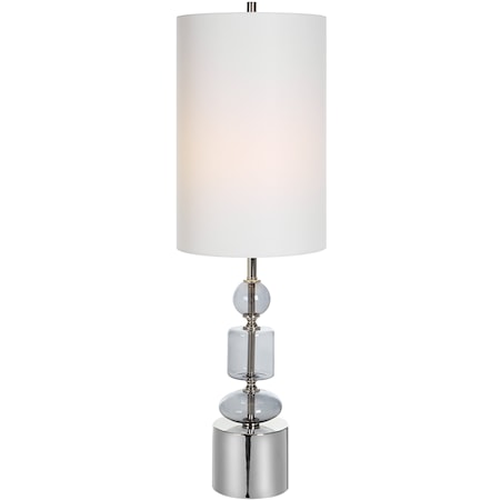 Gray Glass Buffet Lamp