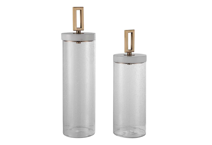 Accessories Hayworth Seeded Glass Containers, Set/2 by Uttermost at Wayside Furniture & Mattress