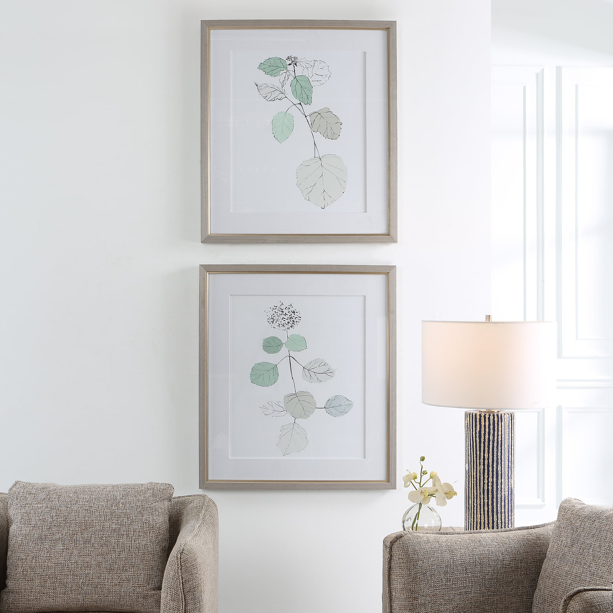 Uttermost Come What May Botanical Framed Prints- Set of 2